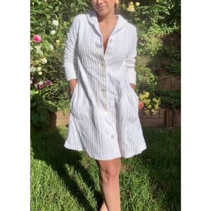 Vintage Garnet Hill White Cotton Terry Robe Dress House Dress  Grandmacore